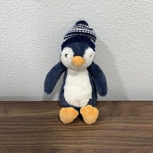 Jellycat Small Bashful Navy Bobble Hat Penguin Plush Stuffed Animal